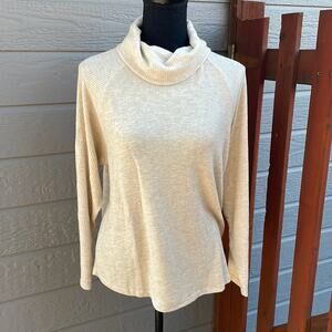 New! Lush Oatmeal Cozy cowl neck sweater women’s M